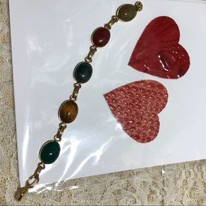 VINTAGE SCARAB BRACELET 7 1/4”… 5 scarabs